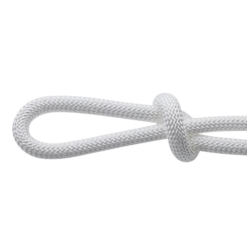 8 mm-es vegyszerállóság, alacsony nyúlású PP fonott kötél, tömör fehér színben